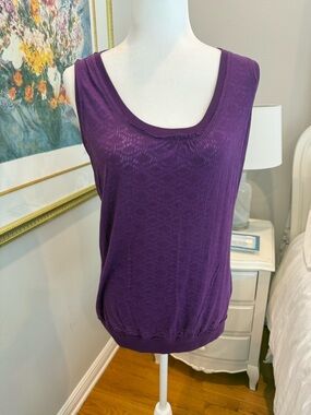 ALO Yoga Deep Purple Scoop Neck Tank